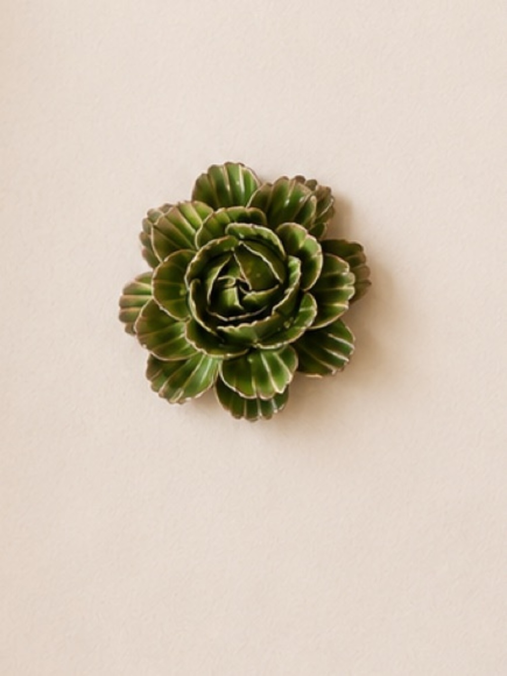 Chive Avocado Green Ceramic Peony Flower Wall Art 5.5 Handmade‎ Wall Decor